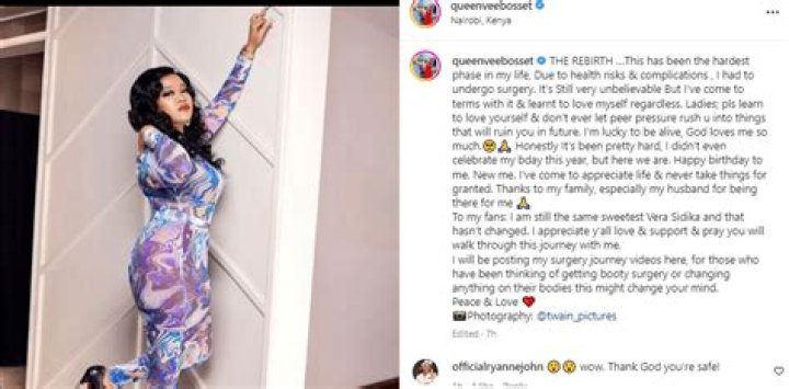 
End Of BBL Era?? Vera Sidika Gets Rid Of Her Huge Derrière, Pens Emotion Note To Others 