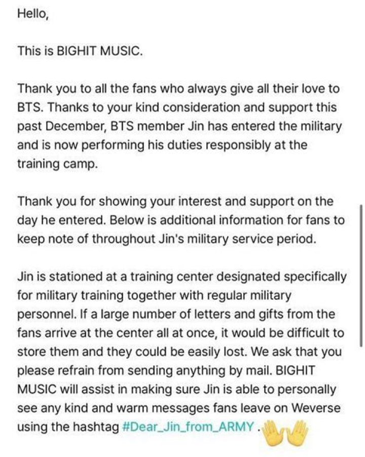 
“I’ll be back soon”: BTS’ Jin leaves a heartfelt message for ARMYs filmed prior to his enlistment 