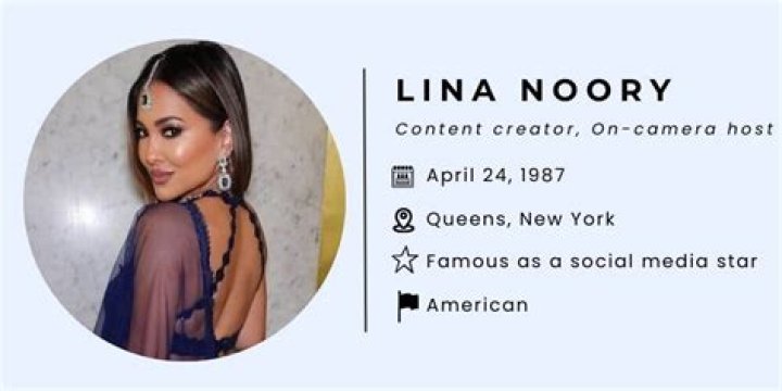 Lina Noory Height, Weight, Net Worth, Age, Birthday, Wikipedia, Who, Nationality, Biography